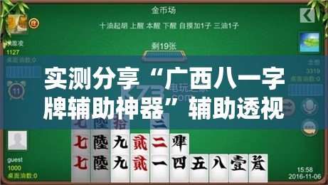 实测分享“广西八一字牌辅助神器”辅助透视教程
