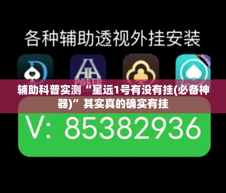 辅助科普实测“星远1号有没有挂(必备神器)”其实真的确实有挂