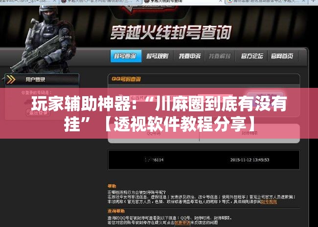 玩家辅助神器:“川麻圈到底有没有挂	”【透视软件教程分享】