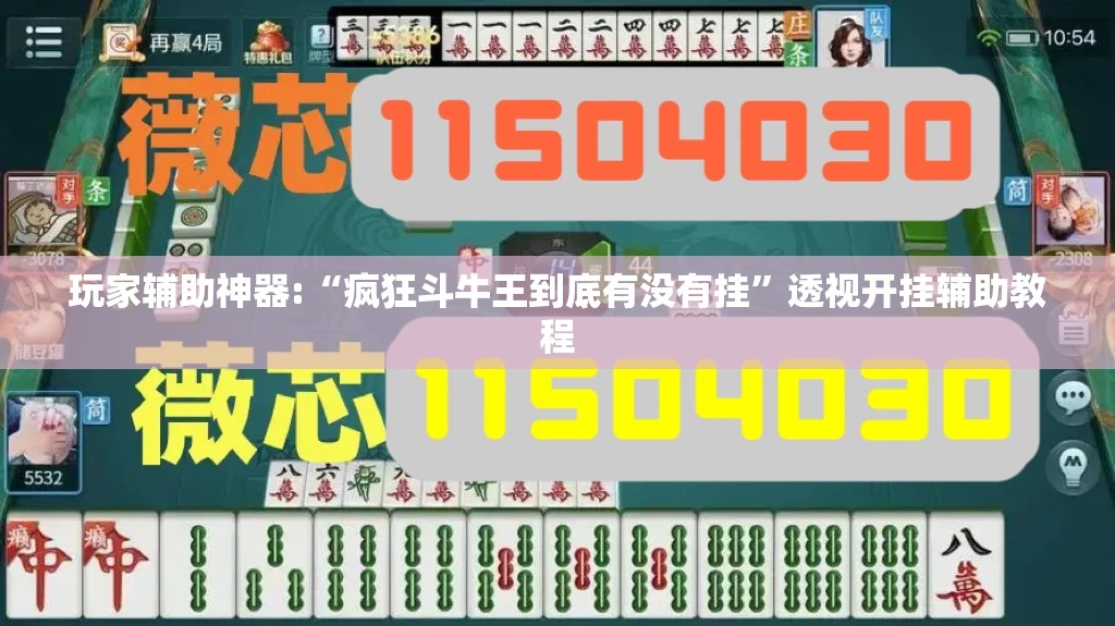 玩家辅助神器:“疯狂斗牛王到底有没有挂”透视开挂辅助教程
