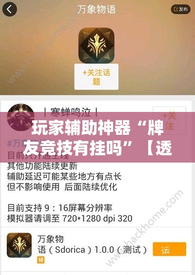 玩家辅助神器“牌友竞技有挂吗	”【透视软件教程分享】