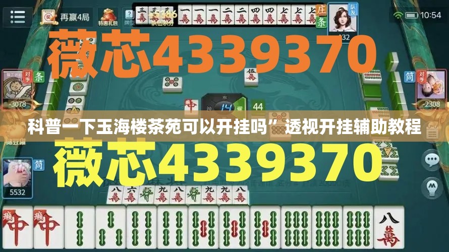 科普一下玉海楼茶苑可以开挂吗”透视开挂辅助教程
