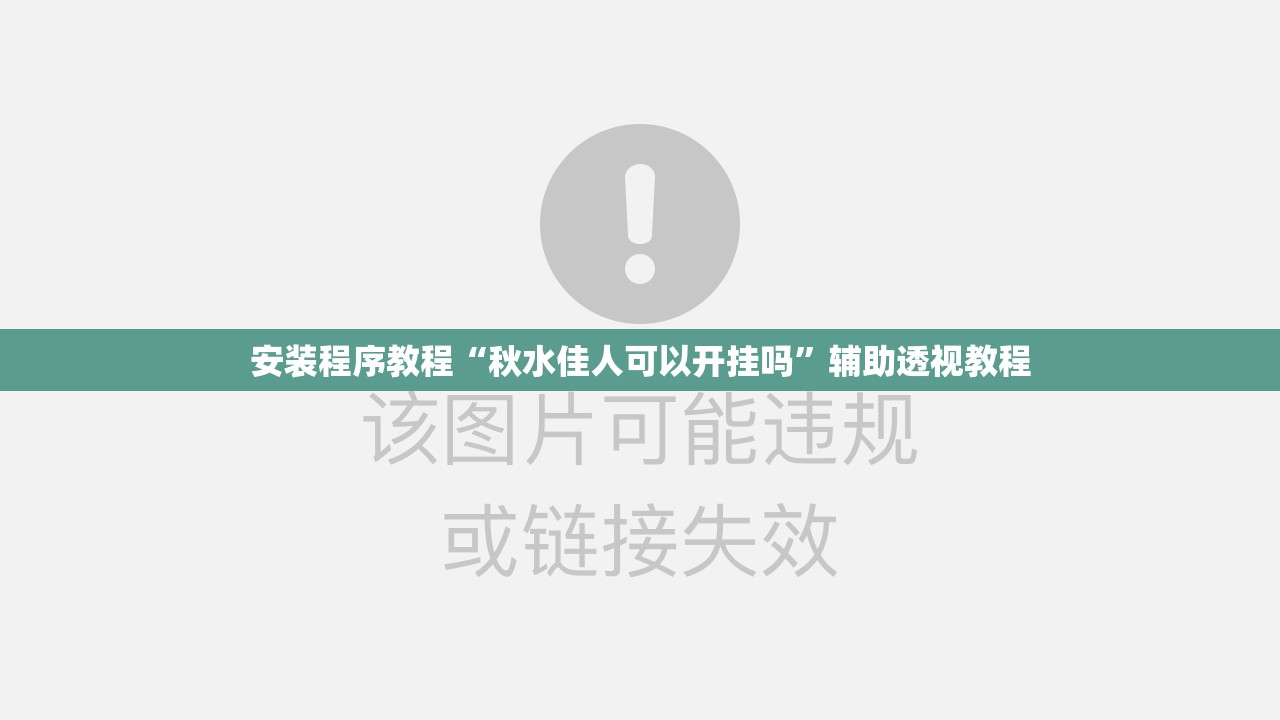 安装程序教程“秋水佳人可以开挂吗”辅助透视教程