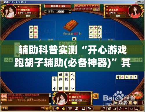 辅助科普实测“开心游戏跑胡子辅助(必备神器)	”其实真的确实有挂