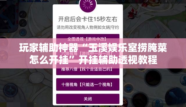 玩家辅助神器“玉溪娱乐室捞腌菜怎么开挂	”开挂辅助透视教程