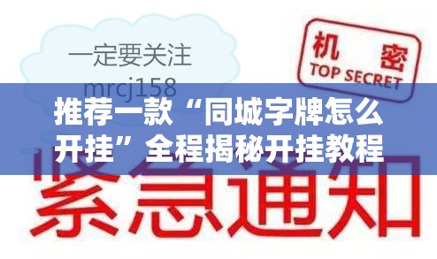 推荐一款“同城字牌怎么开挂”全程揭秘开挂教程