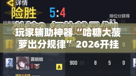 玩家辅助神器“哈糖大菠萝出分规律”2026开挂教程步骤