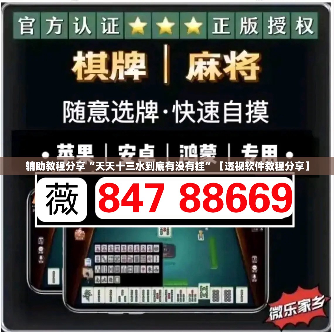 辅助教程分享“天天十三水到底有没有挂”【透视软件教程分享】