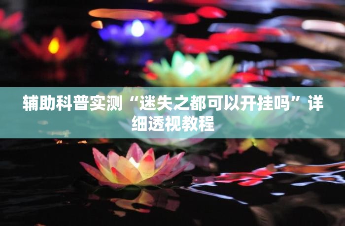 辅助科普实测“迷失之都可以开挂吗”详细透视教程