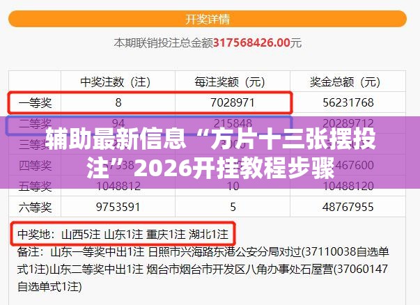 辅助最新信息“方片十三张摆投注	”2026开挂教程步骤