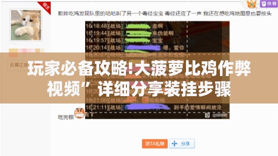 玩家必备攻略!大菠萝比鸡作弊视频”详细分享装挂步骤