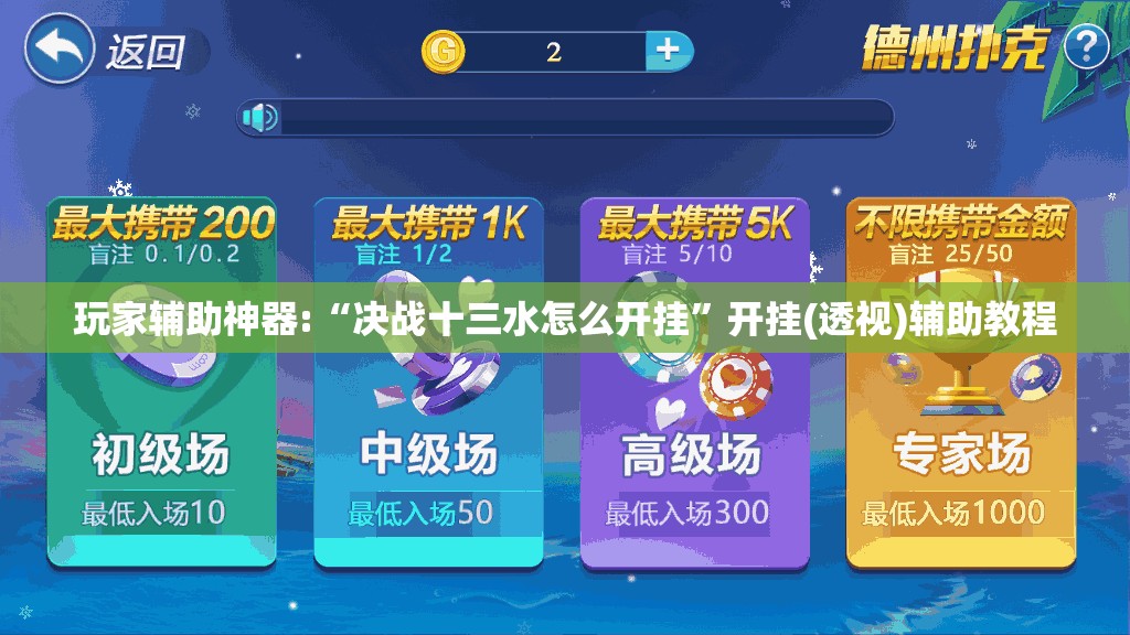 玩家辅助神器:“决战十三水怎么开挂”开挂(透视)辅助教程