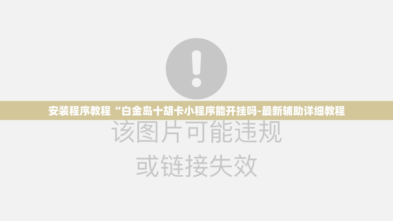 安装程序教程“白金岛十胡卡小程序能开挂吗-最新辅助详细教程