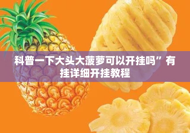 科普一下大头大菠萝可以开挂吗”有挂详细开挂教程