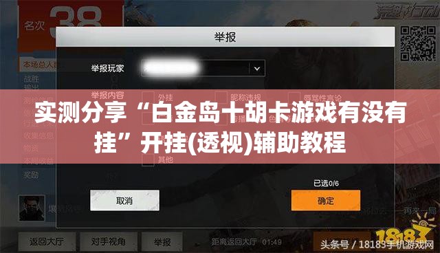 实测分享“白金岛十胡卡游戏有没有挂”开挂(透视)辅助教程